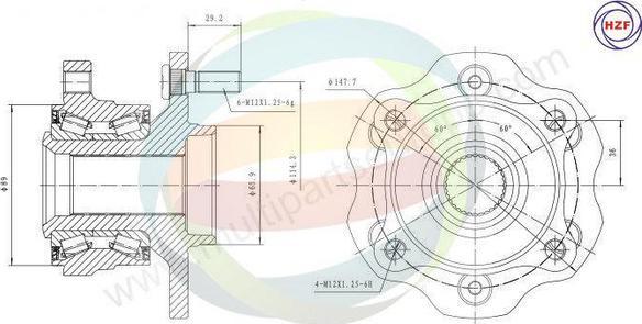 Multiparts 70-060073 - Kit de roulements de roue cwaw.fr