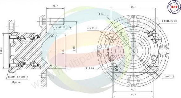 Multiparts 70-010058 - Kit de roulements de roue cwaw.fr