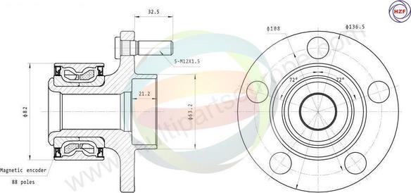 Multiparts 70-010068 - Kit de roulements de roue cwaw.fr