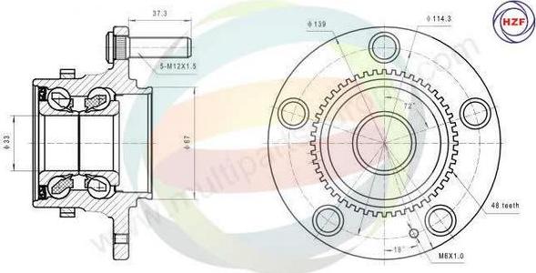 Multiparts 70-080048 - Kit de roulements de roue cwaw.fr