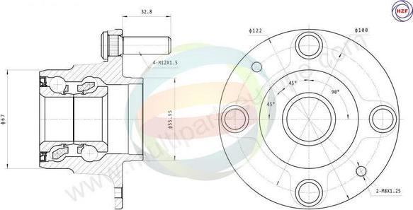 Multiparts 70-080069 - Kit de roulements de roue cwaw.fr