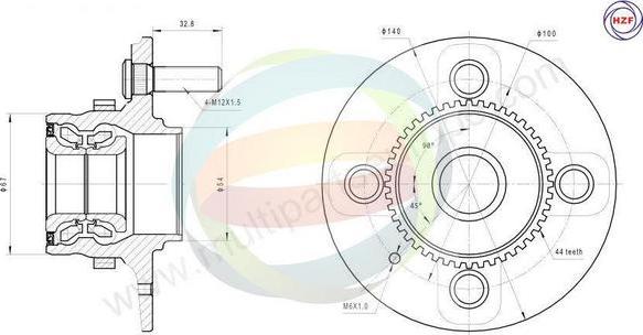 Multiparts 70-080002 - Kit de roulements de roue cwaw.fr