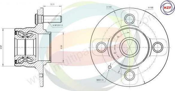 Multiparts 70-080015 - Kit de roulements de roue cwaw.fr