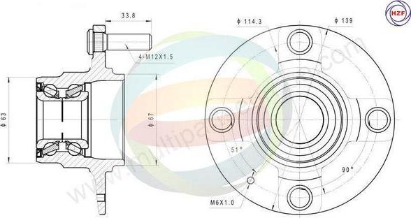 Multiparts 70-080016 - Kit de roulements de roue cwaw.fr