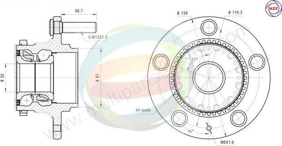 Multiparts 70-080010 - Kit de roulements de roue cwaw.fr