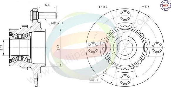 Multiparts 70-080018 - Kit de roulements de roue cwaw.fr