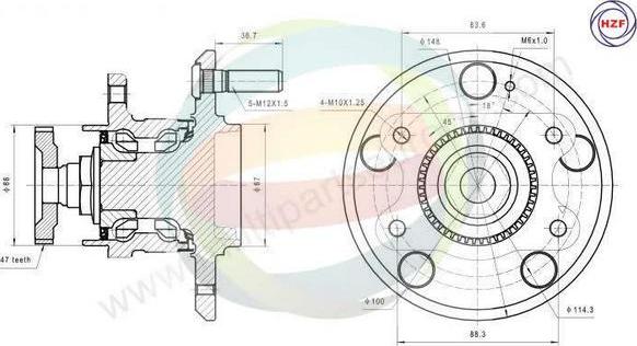 Multiparts 70-080037 - Kit de roulements de roue cwaw.fr