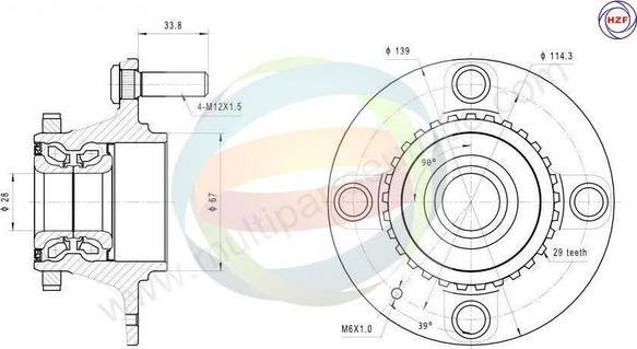 Multiparts 70-080029 - Kit de roulements de roue cwaw.fr