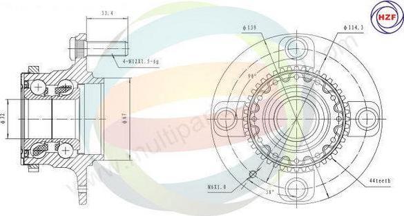 Multiparts 70-080021 - Kit de roulements de roue cwaw.fr