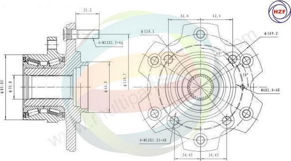 Multiparts 70-080141 - Kit de roulements de roue cwaw.fr