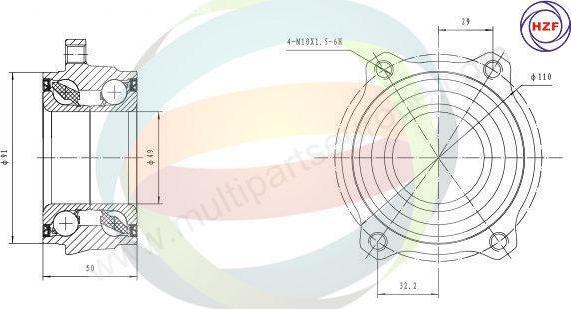 Multiparts 70-140022 - Kit de roulements de roue cwaw.fr