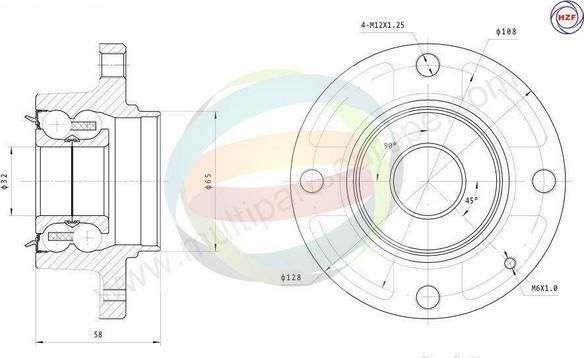 Multiparts 70-160040 - Kit de roulements de roue cwaw.fr