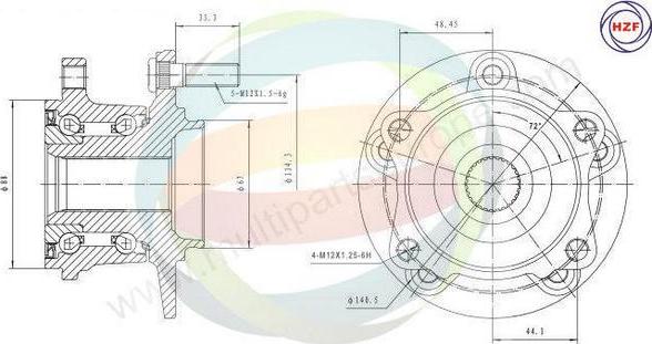 Multiparts 70-160009 - Kit de roulements de roue cwaw.fr