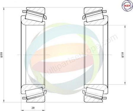 Multiparts 70-160086 - Kit de roulements de roue cwaw.fr