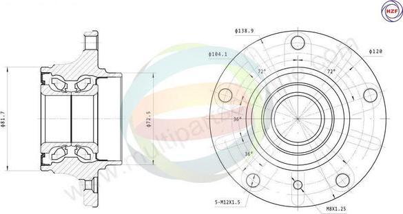 Multiparts 70-340005 - Kit de roulements de roue cwaw.fr