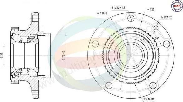 Multiparts 70-340002 - Kit de roulements de roue cwaw.fr