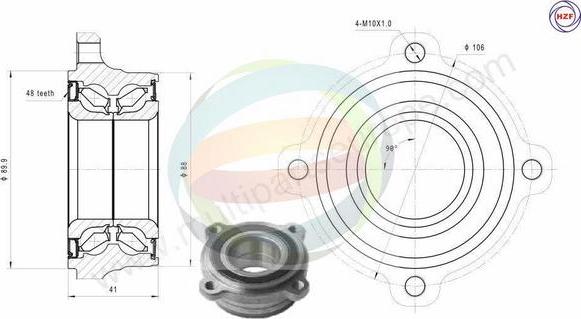 Multiparts 70-340016 - Kit de roulements de roue cwaw.fr