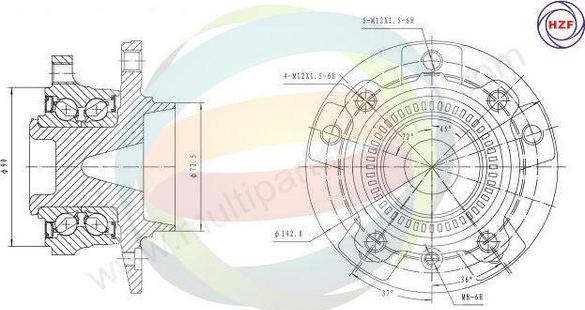 Multiparts 70-340038 - Kit de roulements de roue cwaw.fr