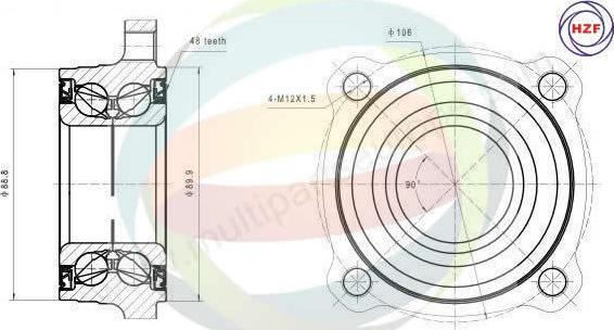 Multiparts 70-340023 - Kit de roulements de roue cwaw.fr