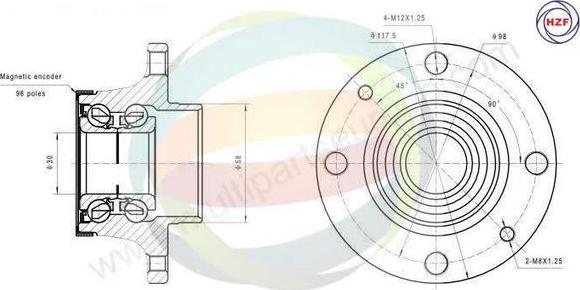 Multiparts 70-350065 - Kit de roulements de roue cwaw.fr