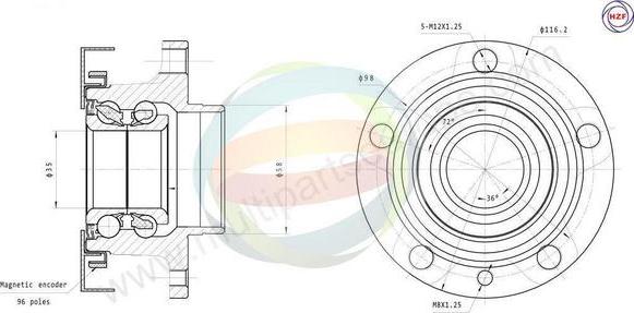 Multiparts 70-350015 - Kit de roulements de roue cwaw.fr