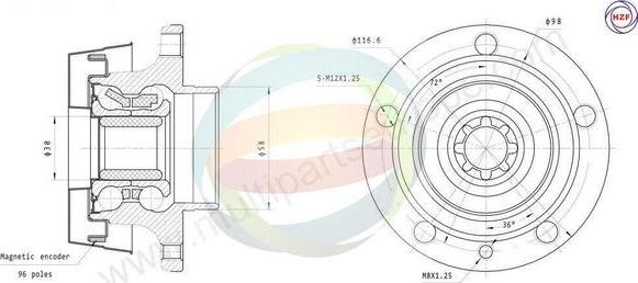 Multiparts 70-350028 - Kit de roulements de roue cwaw.fr