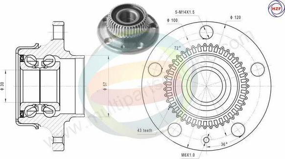 Multiparts 70-210044 - Kit de roulements de roue cwaw.fr