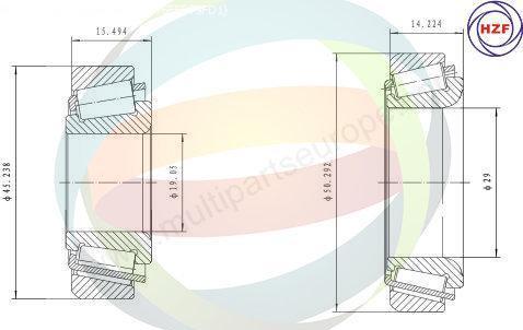 Multiparts 70-210040 - Kit de roulements de roue cwaw.fr