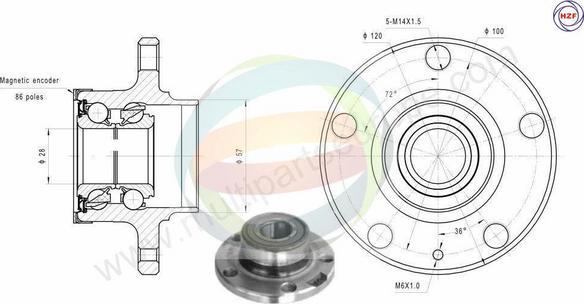 Multiparts 70-210043 - Kit de roulements de roue cwaw.fr