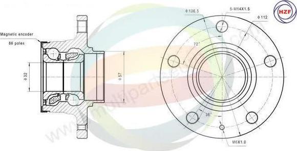 Multiparts 70-210037 - Kit de roulements de roue cwaw.fr