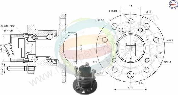 Multiparts 70-230013 - Kit de roulements de roue cwaw.fr