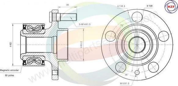 Multiparts 70-270017 - Kit de roulements de roue cwaw.fr