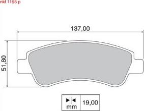 NAKATA NKF 1195P - Kit de plaquettes de frein, frein à disque cwaw.fr