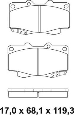 NAKATA NKF 1238P - Kit de plaquettes de frein, frein à disque cwaw.fr