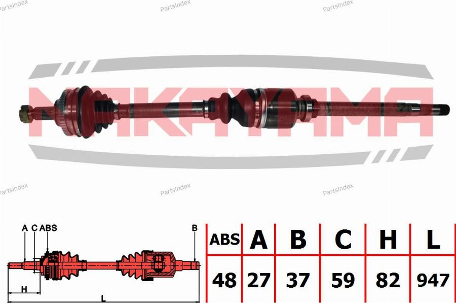 Nakayama ND145NY - Jeu de joints, arbre de transmission cwaw.fr