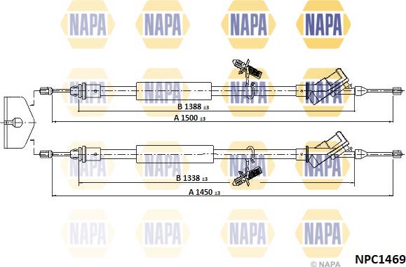 NAPA NPC1469 - Tirette à câble, frein de stationnement cwaw.fr