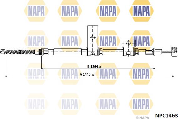 NAPA NPC1463 - Tirette à câble, frein de stationnement cwaw.fr