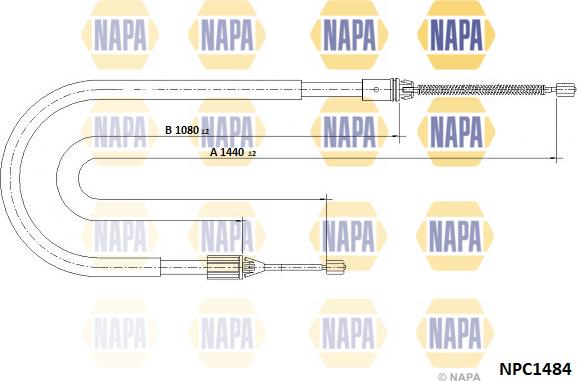 NAPA NPC1484 - Tirette à câble, frein de stationnement cwaw.fr