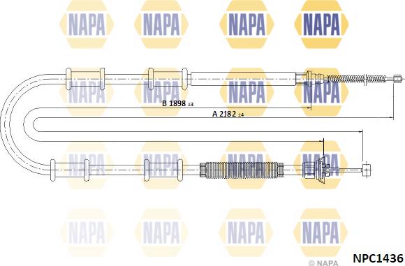 NAPA NPC1436 - Tirette à câble, frein de stationnement cwaw.fr