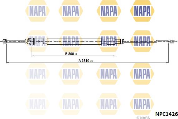 NAPA NPC1426 - Tirette à câble, frein de stationnement cwaw.fr