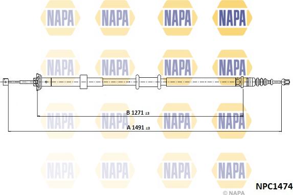 NAPA NPC1474 - Tirette à câble, frein de stationnement cwaw.fr