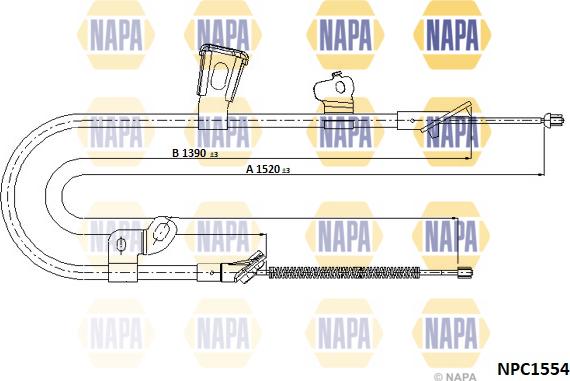 NAPA NPC1554 - Tirette à câble, frein de stationnement cwaw.fr