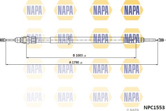 NAPA NPC1553 - Tirette à câble, frein de stationnement cwaw.fr