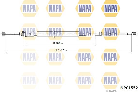 NAPA NPC1552 - Tirette à câble, frein de stationnement cwaw.fr