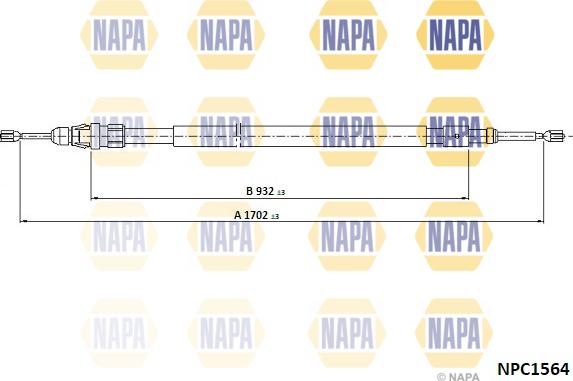 NAPA NPC1564 - Tirette à câble, frein de stationnement cwaw.fr