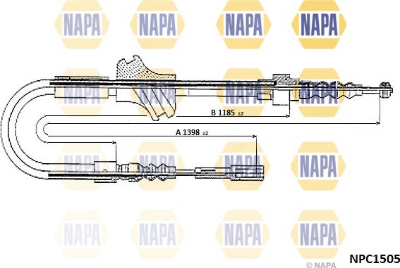 NAPA NPC1505 - Tirette à câble, frein de stationnement cwaw.fr