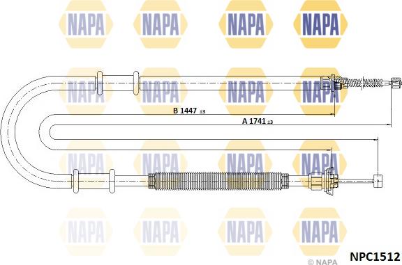 NAPA NPC1512 - Tirette à câble, frein de stationnement cwaw.fr