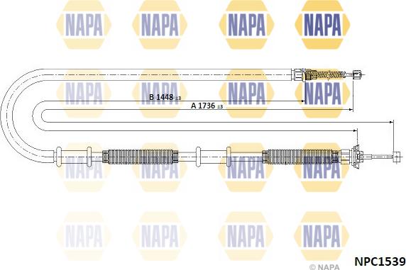 NAPA NPC1539 - Tirette à câble, frein de stationnement cwaw.fr