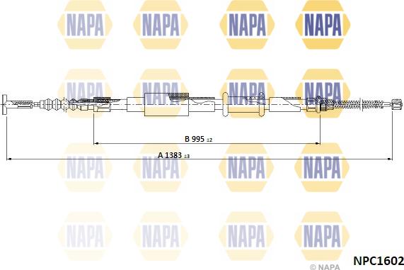 NAPA NPC1602 - Tirette à câble, frein de stationnement cwaw.fr