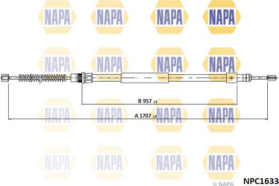 NAPA NPC1633 - Tirette à câble, frein de stationnement cwaw.fr